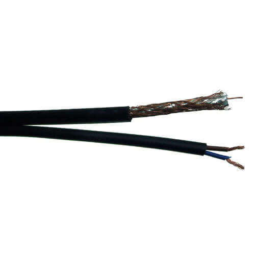 Cable combinado coaxial RG59+2x0.77 Negro (100m)